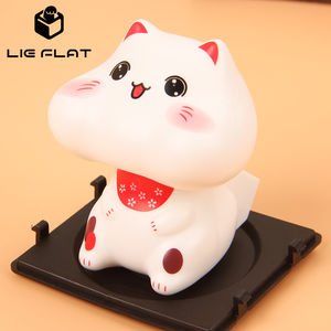 Nouveau chat porte-bonheur de 2 pouces, chat qui secoue automatiquement la patte, artisanat en plastique, figurines décoratives, chat Maneki Neko solaire - Product Image 4