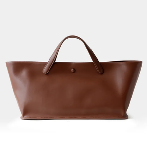 Sac fourre-tout minimaliste en cuir massif pour femme, grande capacité, avec poignée supérieure lisse, sac à bandoulière pour le quotidien, le bureau et les trajets, fermeture magnétique - Product Image 4
