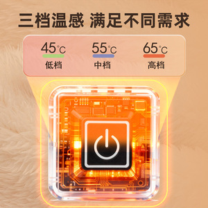 Hand Warmer <b>Electric</b> USB Rechargeable Adjustable Thermostat Pink Velvet Dual Layer <b>Heating</b> <b>Pad</b> For Hands Waist Abdomen - Product Image 2