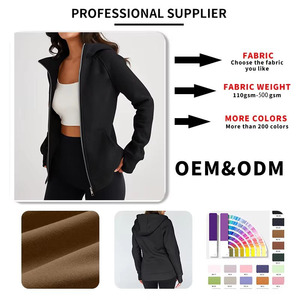 OEM Wholesale Breathable Anti-shrink Casual Long Autumn Winter Soft Fleece Heavy Thick <strong>Zipper</strong> <strong>Women</strong> Custom Logo Print <strong>Hoodie</strong> - Product Image 4