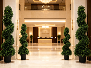 Árbol Topiario Artificial en Espiral, <span class=keywords><strong>Ciprés</strong></span> Artificial en Maceta, Arbusto de Boj Retorcido, Planta Verde Artificial para Paisajismo de Villas, Centros Comerciales, Hoteles y Terrazas - Product Image 2