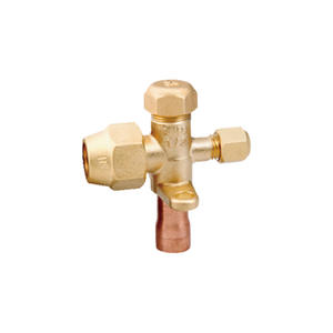 Vanne d'arrêt à trois voies Three Flowers SSV 1/2 pouce pour accessoires de pompe à chaleur et de réfrigération - Product Image 1