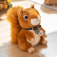 Peluche Écureuil de 25 cm, Haute Simulation, avec Manteau Adorable, en Polyester, Cadeau d'Anniversaire