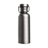 Bouteille d'eau sportive légère en titane pur 0,75 L, imperméable, monocouche, portable, pour le camping, le cyclisme, la randonnée, toutes saisons