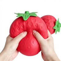 Bestseller transfrontalier : Gadget créatif personnalisable en forme de fraise géante à presser et décompresser, boule de fruit extra-large