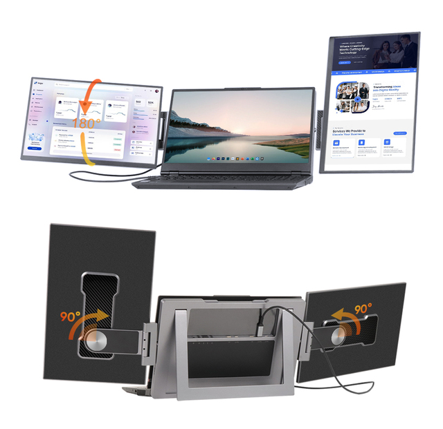 SIBOLAN 15.6" Detachable Laptop Screen Extender FHD 1080P IPS Monitor 60Hz USB/Type-C Ports Built-in Speaker for Business Gaming