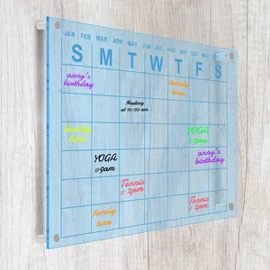 24*18 Inch Memo Calendar Dry Erase Calendar Clear Colorful Acrylic Hanging Wall Calendar For Decoration