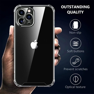 Alta calidad 1,5mm TPU PC 2 en 1 funda de parachoques silicona transparente característica a prueba de golpes Compatible con <span class=keywords><strong>iPhone</strong></span> 11 <span class=keywords><strong>Pro</strong></span> <span class=keywords><strong>Max</strong></span> 12 XR <span class=keywords><strong>X</strong></span> XS 8 7 6 PU - Product Image 5