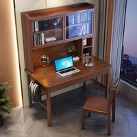 Escritorio Ergonómico Moderno para Oficina en Casa con Estantería Integrada para Estudiantes y Trabajadores Remotos