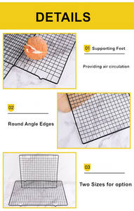 <span class=keywords><strong>Grille</strong></span> <span class=keywords><strong>de</strong></span> <span class=keywords><strong>refroidissement</strong></span> en fil métallique <span class=keywords><strong>de</strong></span> forme carrée pour la cuisson des biscuits, du pain et des gâteaux pour la torréfaction et les grillades - Product Image 6