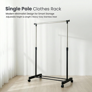 Porte-vêtements télescopique réglable en métal, support de rangement efficace pour vêtements, séchoir à linge réglable en hauteur - Product Image 2