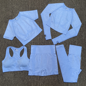 Vêtements <span class=keywords><strong>de</strong></span> yoga et <span class=keywords><strong>de</strong></span> fitness en gros, ensembles <span class=keywords><strong>de</strong></span> sport pour femmes sans couture, 5 pièces - Product Image 4