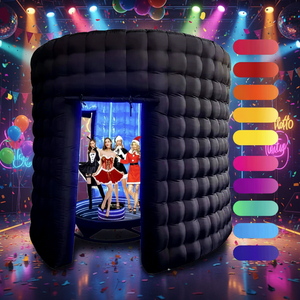 Tenda Gonfiabile LED a 360 Gradi per Eventi e Feste, Materiale Oxford Nero, Cabina Fotografica Personalizzabile, Compatibile con Nightclub, Foto Divertenti - Product Image 1
