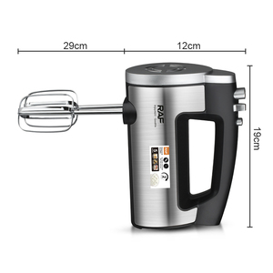 Batteur à main RAF 600W en acier inoxydable, 5 vitesses, moteur 27000 tr/min pour pétrir la pâte, batteur à main pour fouetter - Product Image 6