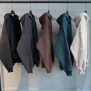 Sweats à capuche pour hommes personnalisés avec impression en relief, coton de haute qualité, épaules tombantes, sweats à capuche pour hommes - Product Image 5