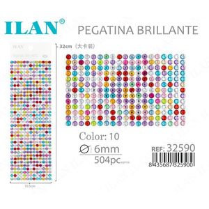 Adesivi Brillanti Ilan 6mm 504pz Multicolore per Lavori Creativi - Product Image 1