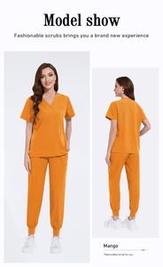 2025 clásico de manga corta Hospital Scrubs enfermera uniforme accesorios para médicos clínicas dentales ropa de trabajo de belleza - Product Image 2