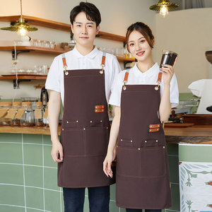 Tùy chỉnh vải tạp dề, nhà bếp không thấm nước có thể điều chỉnh, bồi bàn tùy chỉnh công cụ chống thấm nước có thể giặt, thợ mộc và Barista tạp dề - Product Image 1