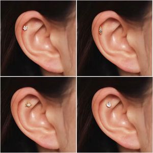 Ensemble de Piercings Tendance en Or Cœur et Étoile Sans Fil pour Femmes – Bijoux Minimalistes pour Lèvre et Oreille - Product Image 4