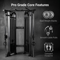Appareil de musculation commercial à câble double avec bras de charge indépendants pour entraînement complet du corps, structure verticale compacte en fer pour triceps, pectoraux et dos
