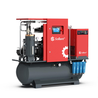 Compresor de Aire de Tornillo de 20 HP y 15 kW con Tanque y Secador, 380 V, 3 Fases, 500 L, Sistema de Compresor de Aire Industrial