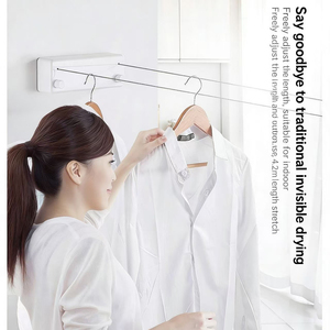 <span class=keywords><strong>Tendedero</strong></span> Retráctil de Acero Inoxidable para Balcón, Resistente, Montado en la Pared, Extensible - Product Image 3