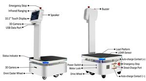 Robot de livraison métallique Changjingxin, capacité de levage 300 kg, 80 kg, moteurs à double entraînement 200 W, 48 V multi-tension, navigation laser SLAM - Product Image 3