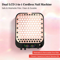 Collecteur de poussière pour ponceuse à ongles 2-en-1 de qualité professionnelle, emballage personnalisé, moteur turbo, double écran LCD, 6-7H d'utilisation pour les revendeurs en ligne