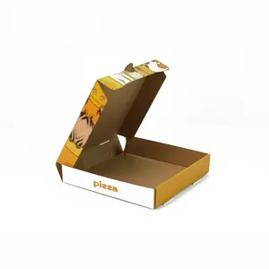 8 Inch 10 Inch Custom LOGO Design Kraft Paper Food Pizza Packaging Corrugated Brown Box