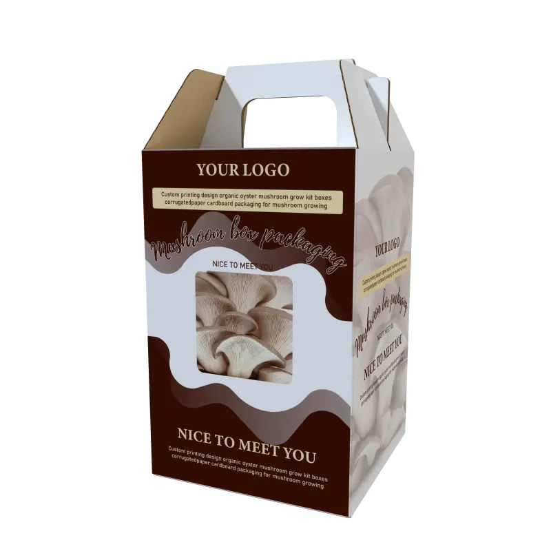 Custom Printing Design Organic Oyster Agricultural Mushroom Packaging Box Corrugated Paper Cardboard Packaging for Mushroom