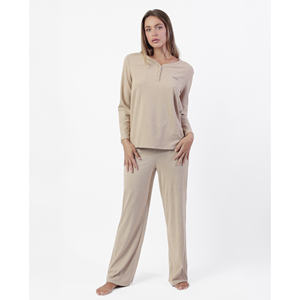 Admas ชุดนอนแขนโอเวอร์ไซส์สำหรับผู้หญิง XS, ชุดนอนผ้าสแปนเด็กซ์เอวยางยืดมีเชือกรูดแบบนุ่มพิเศษระบายอากาศได้สำหรับใส่อยู่บ้าน - Product Image 1