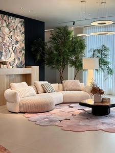 Nouveau modèle 2026 – Canapé modulaire sectionnel avec chaise longue d'angle, ton crème français, en forme de L, minimalisme italien, structure en bois massif - Product Image 1