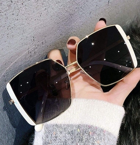 European American Women's Sunglasses with <b>Large</b> <b>Frame</b> Slim Face Street Photography Trendy TR Circle Imprinting New Release - Product Image 4