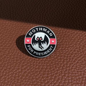 Pins de esmalte de metal gótico punk con diseños de Mothman, Presidente, dibujos animados y animales, accesorios para mochilas, ropa, joyas y letras - Product Image 4