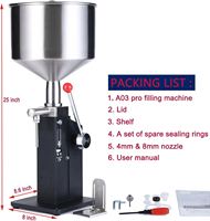 A03 Remplisseuse manuelle de crème/pâte/liquide Remplissage de bouteille de pâte de miel quantitatif avec échelle pour vêtements Huile Bière
