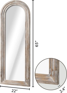 Cong đầy đủ chiều dài gương Mộc Mạc Phong gỗ hình chữ nhật đầy đủ cơ thể đứng sàn Gương treo tường freeleaning gương - Product Image 2