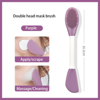 Brosses à masque facial double tête en TPR, brosse nettoyante pour pores en silicone, grattoir pour masque de boue DIY, outils de nettoyage du visage
