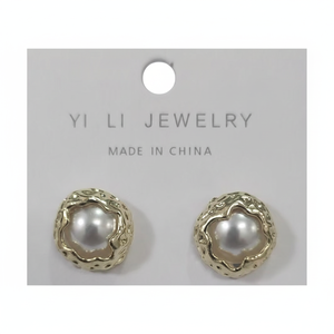 Pendientes de gota cortos de ciruela mexicana para mujer, joyería de moda de plata Bohemia Chic, venta al por mayor, regalo de boda a granel, joyería de perlas - Product Image 2