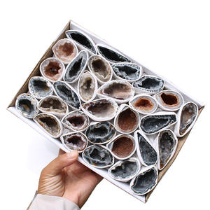 도매 가격 고품질 천연 우루과이 오닉스 마노 불규칙한 모양의 큰 드 루드 오드 크리스탈 스톤 견본 상자 - Product Image 4