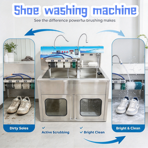 Máquina Comercial de Lavado de Calzado con Múltiples Cepillos y Función de Calentamiento para Lavanderías, Limpieza Profunda de Zapatillas de Alta Calidad - Product Image 1