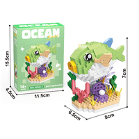 295-492pcs Mainan Hadiah Tema Hewan Laut Plastik DIY Balok Bangunan untuk Anak-anak dan Dewasa