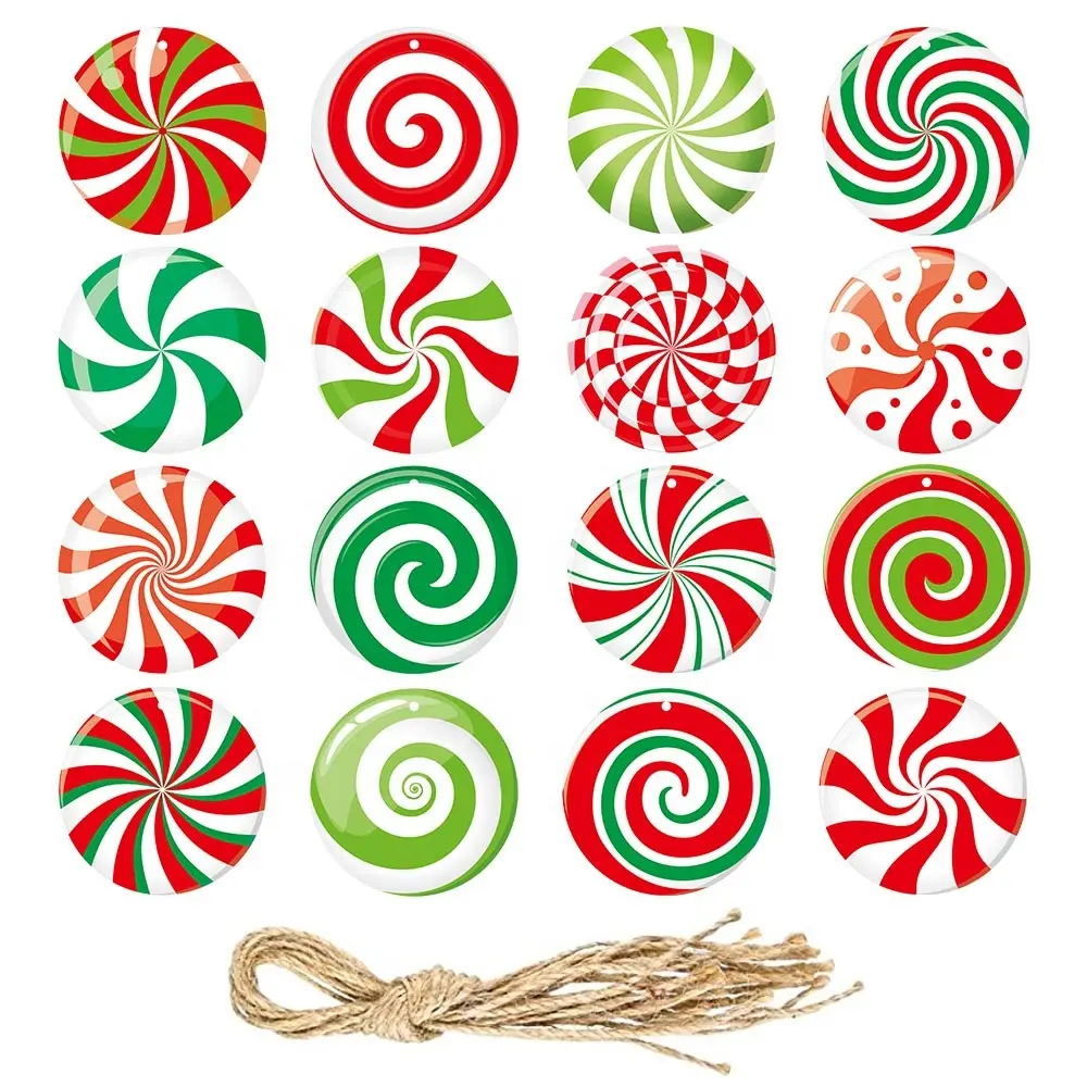 Weihnachts baum Candy Dekorationen Bunte runde Candy Hanging Ornament für Weihnachten Dekor Party begünstigt Lieferungen