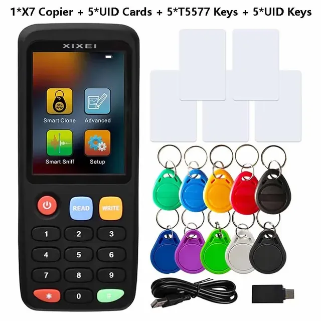 X7 Smart Card Reader RFID Key Clone Copier IC ID Token Duplicator 125Khz Badge Writer 13.56Mhz NFC Tag Programmer T5577 Mainland