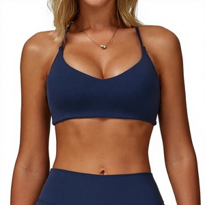 High Quality Impact <b>Cross</b> Back Adjustable Sports Bra Women Fitness <b>Top</b> Workout Padded Gym Running Yoga Sports Bra - Product Image 6