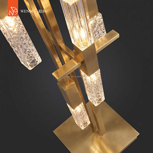 Lampe de sol de luxe en verre cristal LED linéaire pour villa, salon, hôtel, salle de séjour - Product Image 2