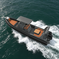 Bateau semi-rigide de loisirs haute performance 8,6 m RIB860 avec coque en fibre de verre, coque à pas de hauteur variable et tube Orca Hypalon