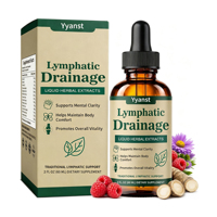 Gouttes liquides de drainage lymphatique OEM ODM à base de plantes, complément alimentaire 60 ml, favorise la clarté mentale et le confort corporel, pour adultes, usage quotidien