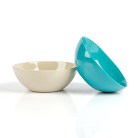 Ensemble de vaisselle en mélamine de qualité alimentaire OEM, en fibre de bambou, comprenant une assiette et une tasse