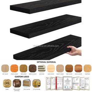 Estantería de Acero Industrial de 3 Niveles con Revestimiento de Madera, Estantes Flotantes con Soportes Invisibles para Decoración de Pared, Baño, Cocina, Sala de Estar - Product Image 2