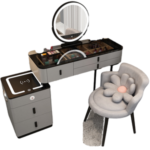 Tavolo da Trucco Intelligente con Ricarica Wireless, Lussuoso Stile Nordico, per Camera da Letto e Bagno, Moderno e Multifunzionale - Product Image 1